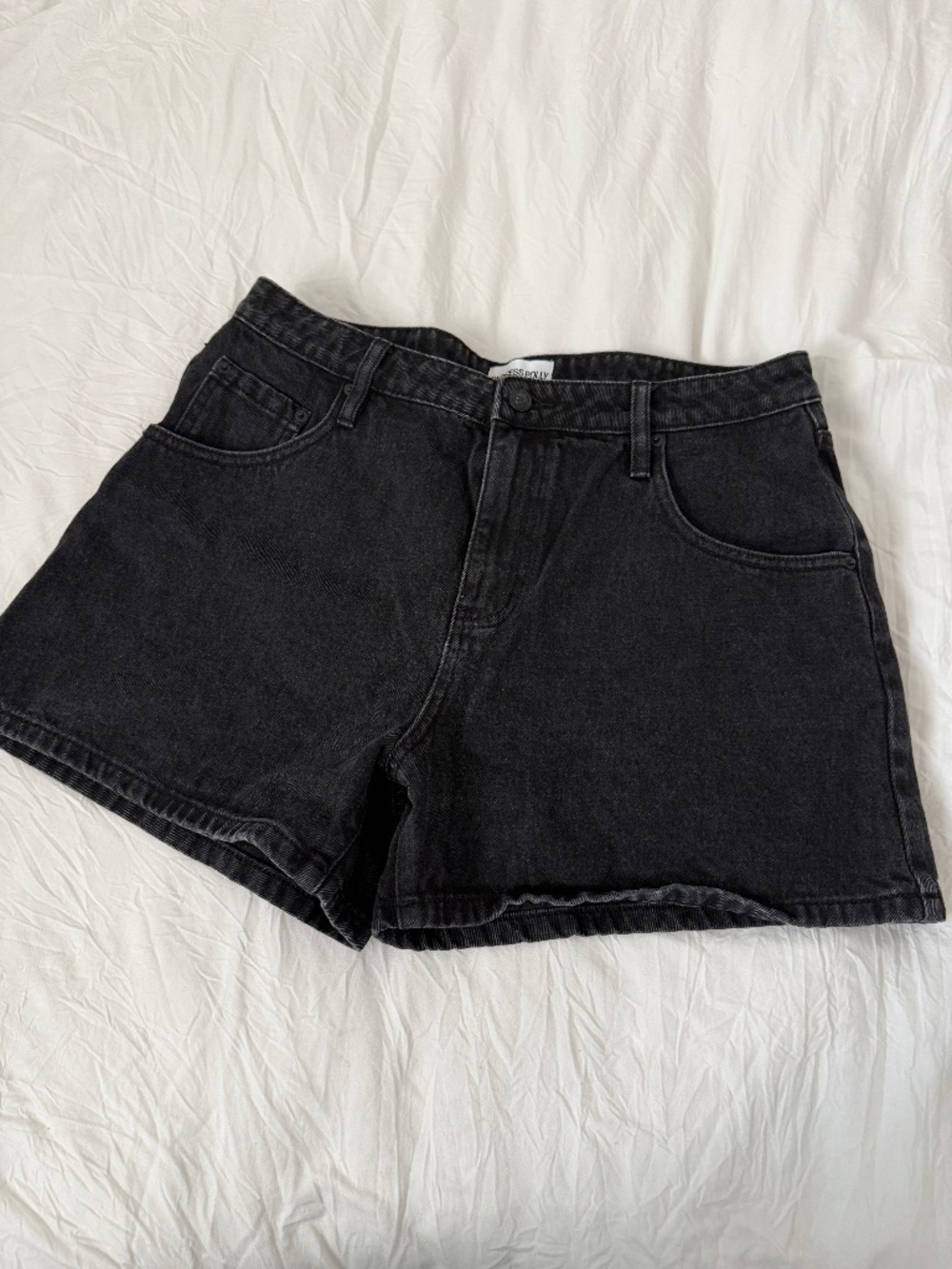 princess polly black denim shorts   size 10 US  details: -no flaws  -high rise
